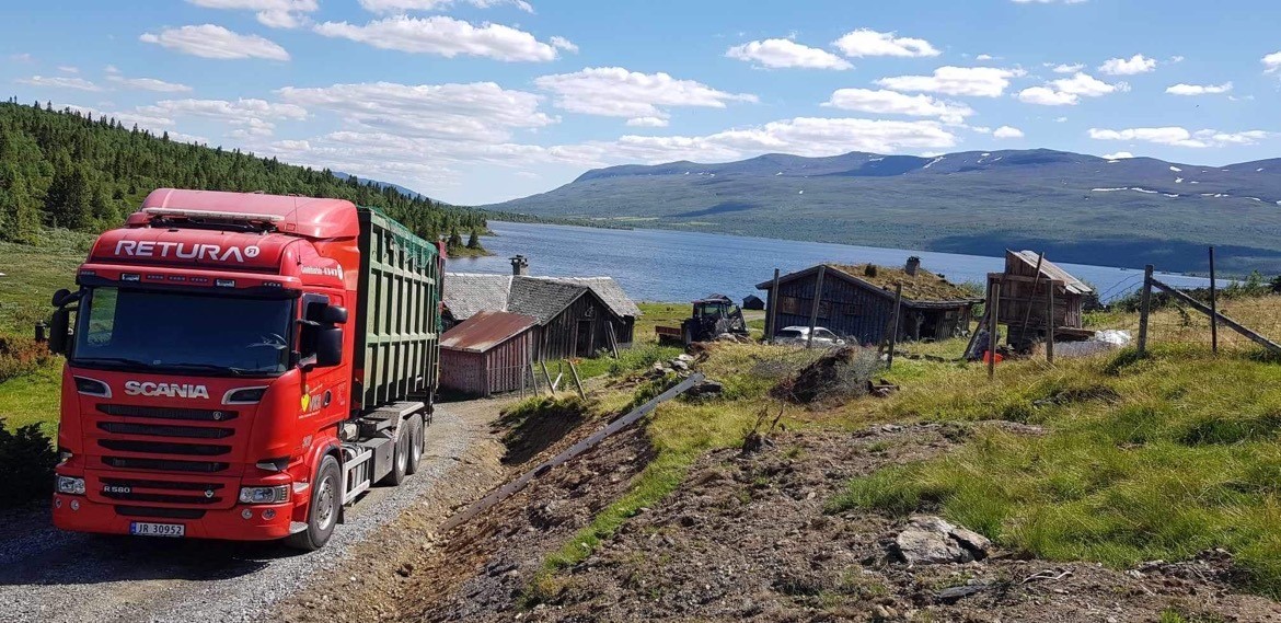 Kranbil Landskap Steinarvkr